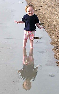 The tide's out, but there's plenty of splashing to do!